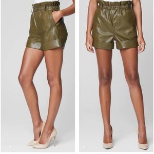 Blank NYC vegan leather paper bag shorts
